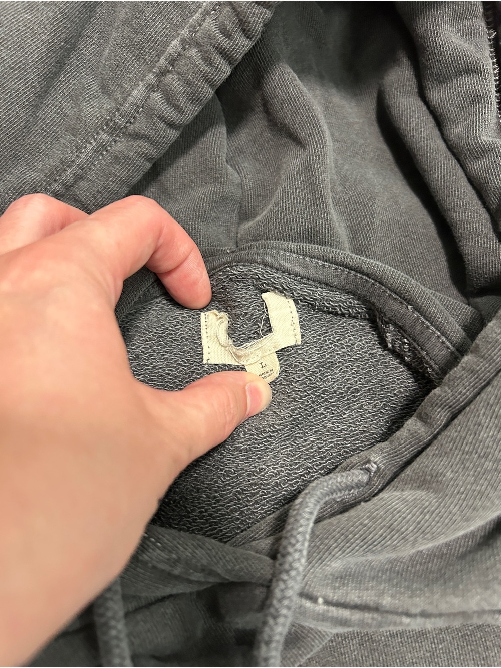 Madewell Washed Gray Drawstring Hoodie